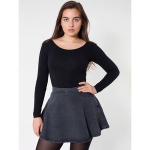 American Apparel Grey Denim Circle Skirt Size L